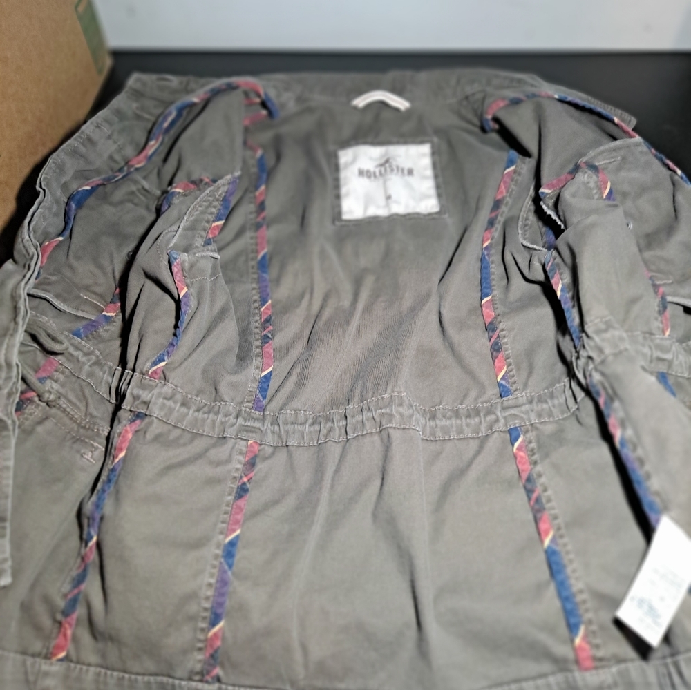 Hollister Military Green Peacoat Jacket Size Medium - Picture 7 of 13